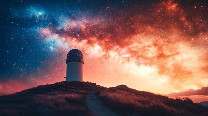 Astronomical observatory capturing breathtaking images of nebulae and galaxies far away.