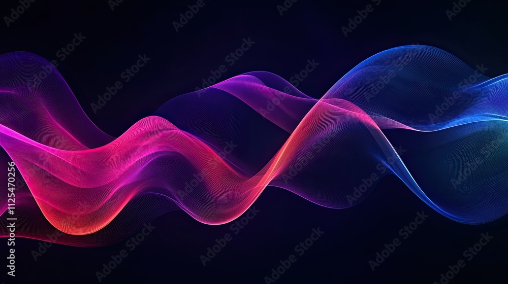 Poster panoramic abstract liquid wave curve banner with dark background. black abstract background. black a