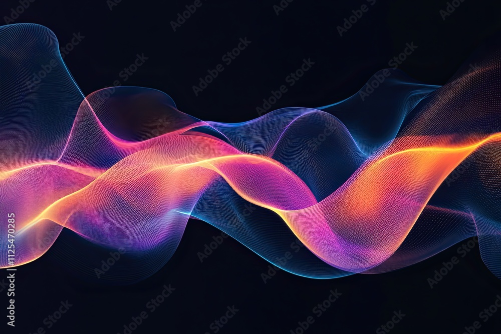 Poster panoramic abstract liquid wave curve banner with dark background. black abstract background. black a
