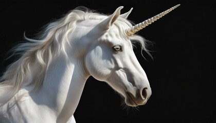 Naklejka premium white horse on black background