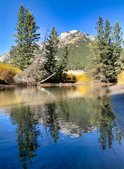 Reflection of Trees and Mountain on Fenland Loop Trail