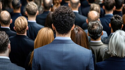 Obraz premium Individual embracing bold attire at conference business event professional environment unique viewpoint identity