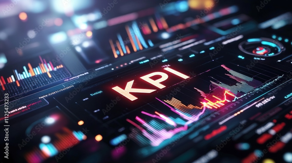 Poster kpi analysis event digital dashboard displaying live performance metrics in a business analytics env