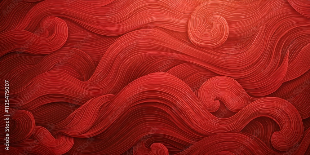 Aufkleber abstract red wave pattern background swirls curves texture design