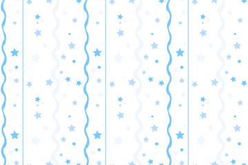 Blue stars Vertical wavy lines Seamless pattern Isolated  background Wrapping paper Fabric wallpaper wallpaper polygraphy Repeating design Fabric print template