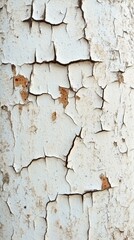 Aged White Cracked Paint Texture on a Building
