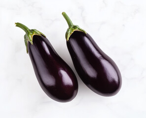 Eggplant isolated on white background, full depth of field

