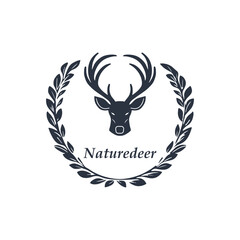 Minimalist deer design logo illustration