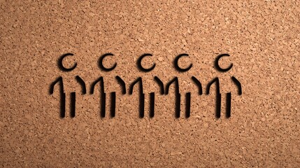 Abstract depiction of human silhouettes forming a group, symbolizing the power of collaboration, shared ideas, and collective problem-solving.