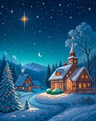 Fototapeta premium la nuit de noël 