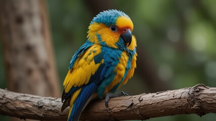 Obraz premium Vibrant parrot perched on a branch.