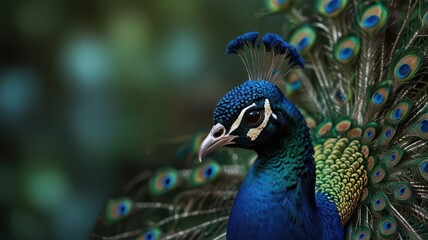 Obraz premium green, blur, fauna, closeup, exotic, birdwatching, feather, wildlife, peacock, blue, green, colorful, beautiful, nature, wild.