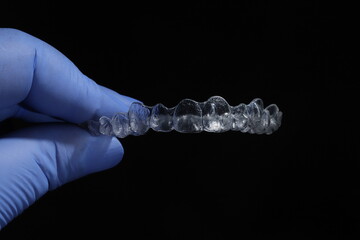 Clear aligner treatment used in dental dentistry and orthodontic treatments for the alignment of crooked teeth. Clear aligners are used in orthodontic treatment and bruxism treatment. © UniqDream
