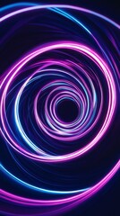Fototapeta premium Abstract Neon Light Circles Graphic Design