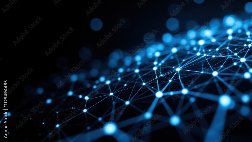 Poster a digital representation of a network, symbolizing advanced technology and artificial intelligence c