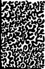 Organic Shape black and white background coral reef