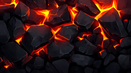 Coal background. Ember. Illustration