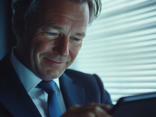 Businessman in a Suit on a Phone