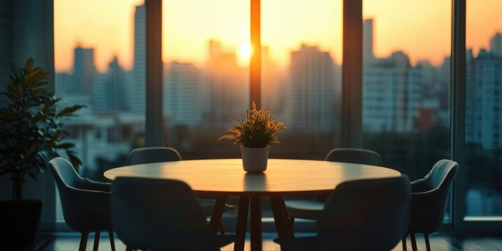 Serene Conference Room at Sunset