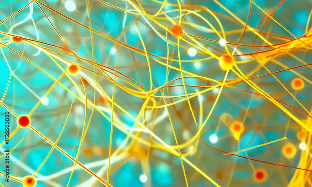 Poster intricate neural network: a microscopic visualization of the brain's complex interconnections