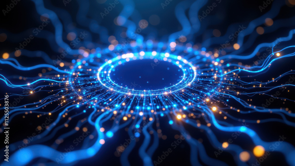 Poster futuristic neural network for ai-powered generation of data.
