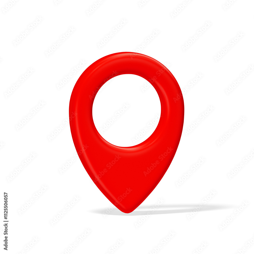 Aufkleber 3d red plastic map location pointer with shadow isolated on transparent background. destination pin 