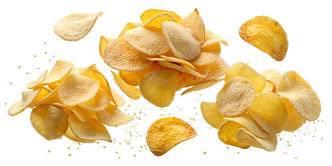 Naklejka premium potato chips isolated on white