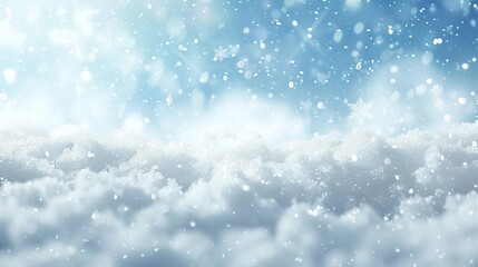 Fototapeta premium Charming winter scene with snowflakes and ice crystal frame for a festive christmas greeting card