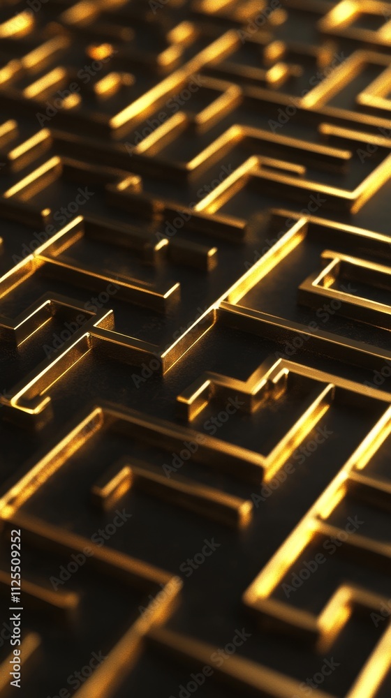 Poster golden maze pattern design