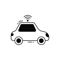 Smart car vector icon