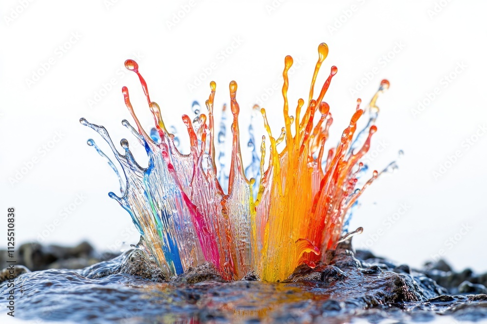 Poster a vibrant object submerged in water, ideal for illustrating ocean or aquatic themes