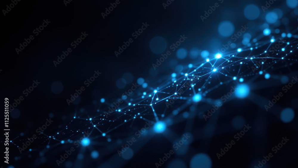 Poster A dynamic abstract image representing the concept of Retrieval Augmented Generation with a starry-like pattern in dark blue tones.