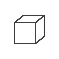 3D Cube icon Vector logo outline