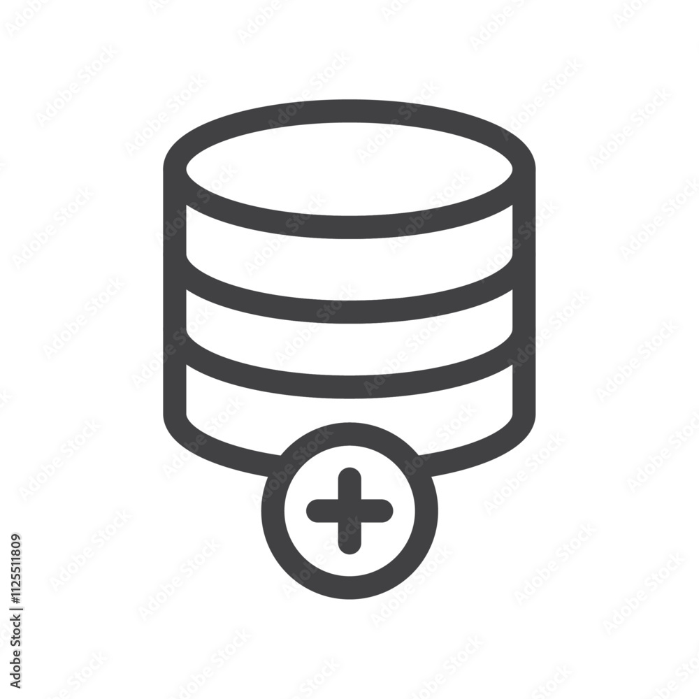 Poster add database icon vector logo outline