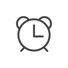 Alarm clock icon Vector logo outline
