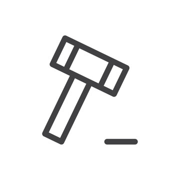 recommend clip art: Auction Hammer icon Vector logo outline
