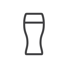 Beer pint glass icon Vector logo outline