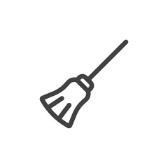 Broom icon Vector logo outline