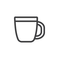 Coffee mug icon Vector logo outline