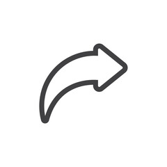 Curved Arrow icon Vector logo outline