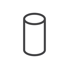 Cylinder geometrical icon Vector logo outline