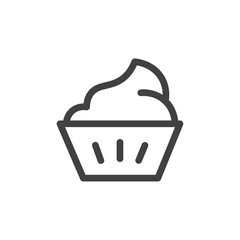 Cupcake icon Vector logo outline