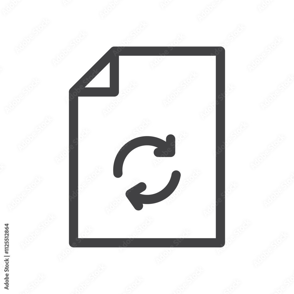 Poster document file sync icon vector logo outline
