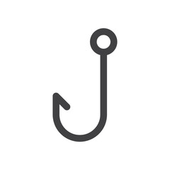 Fishing hook icon Vector logo outline