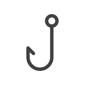recommend clip art: Fishing hook icon Vector logo outline