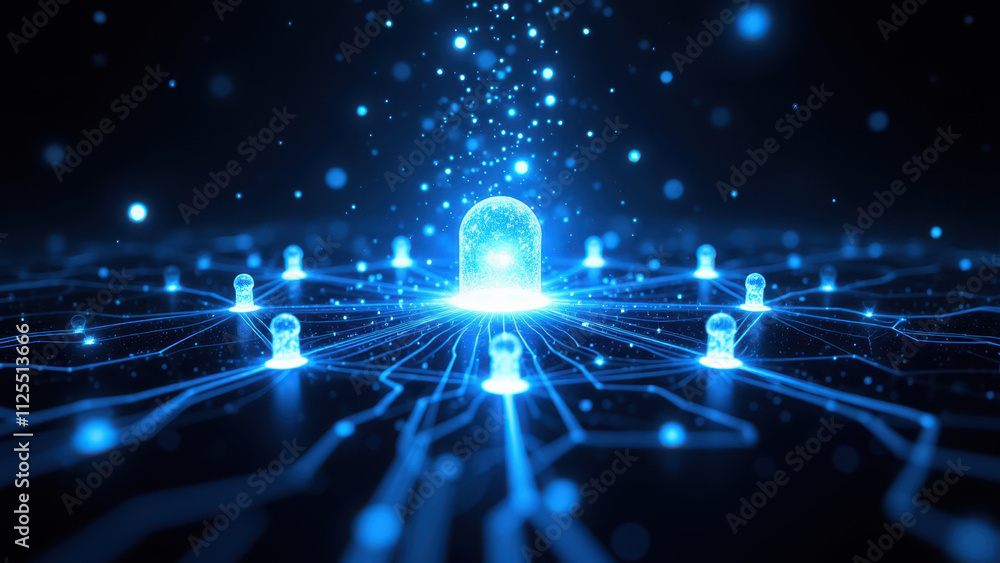 Poster the image features a close-up of an electronic circuit board with a focus on a green rag chip at its