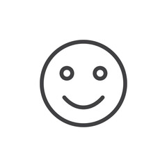 Happy face emoji icon Vector logo outline