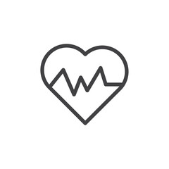 Heart pulse icon Vector logo outline