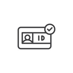 ID badge icon Vector logo outline