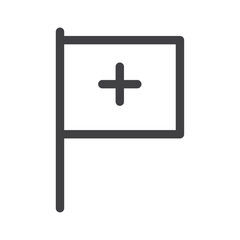 Medical flag icon Vector logo outline